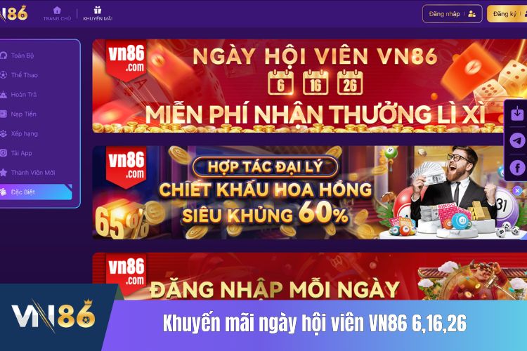 Khuyến mãi ngày hội viên VN86 6,16,26